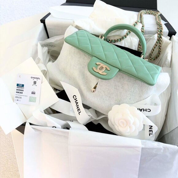 NEW Chanel top handle mini rectangular flap - 23P - Picture 10 of 10